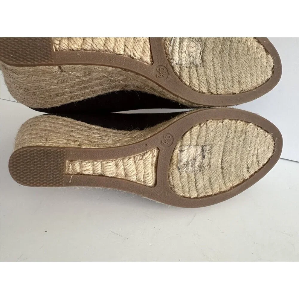 J.‎ Crew Seville Women's Navy Blue Closed Toe Canvas Wedge Espadrille Shoes 9.5